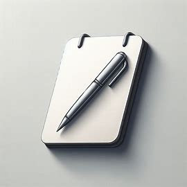 Minimalist pen and notebook icon symbolizing writing.